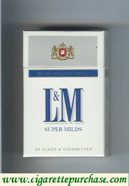 L&M Mellow Distinctively Smooth Super Milds cigarettes hard box
